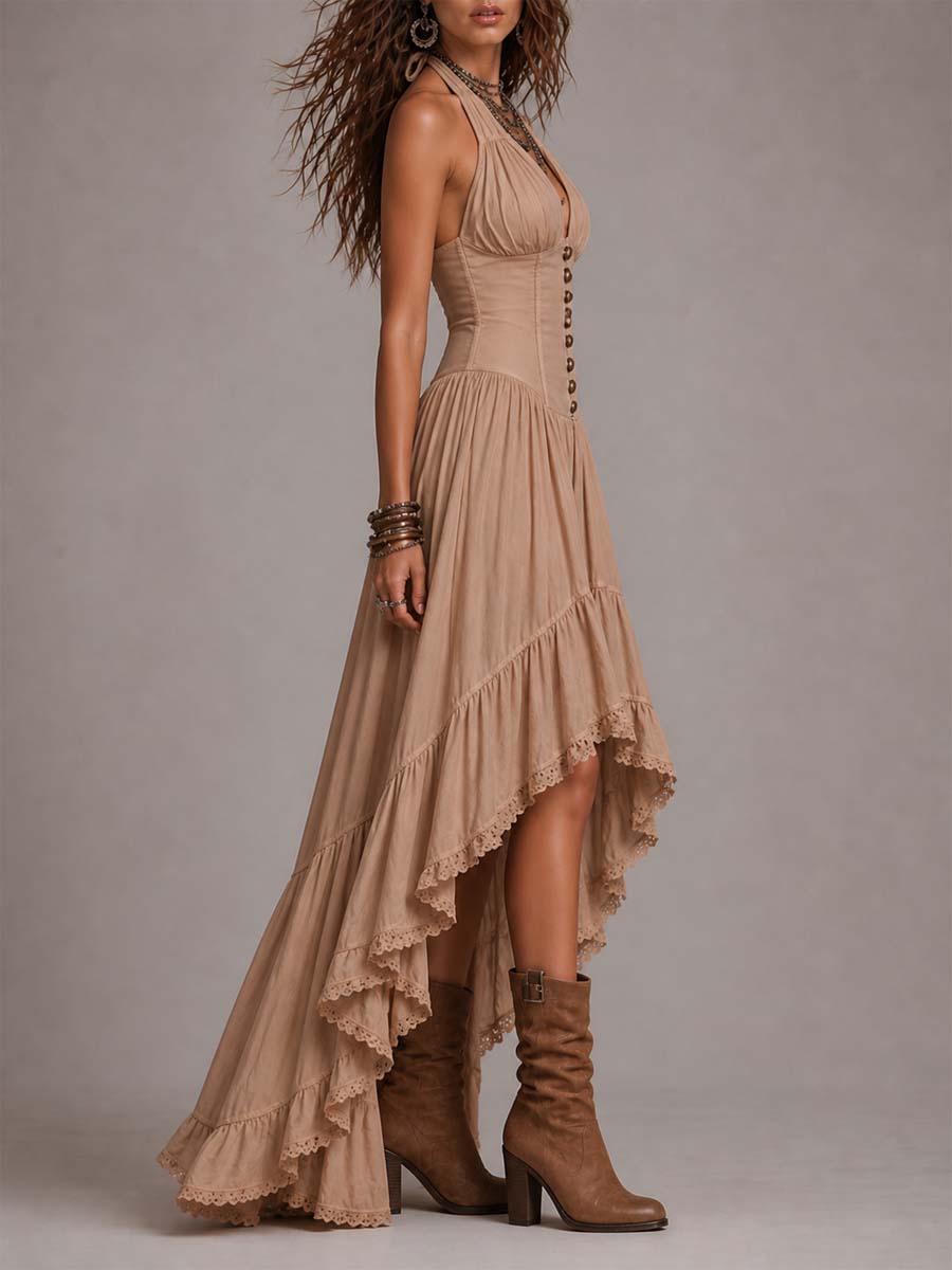 Vestido halter largo Ximena