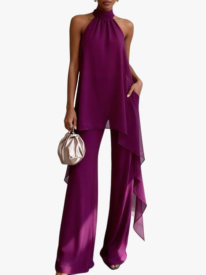 Conjunto de dos piezas con cuello halter Rosario