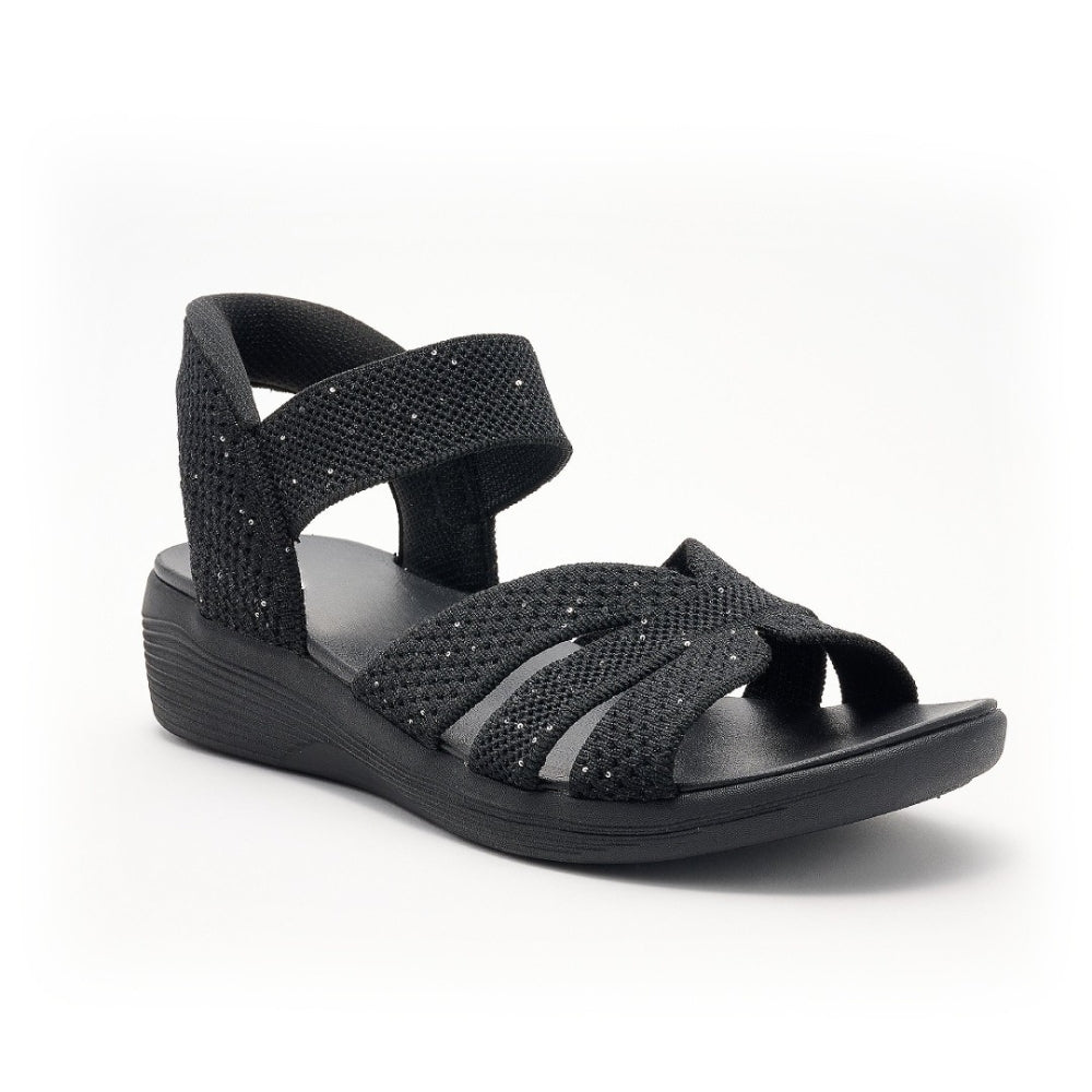 Sandalias de cuña tejidas con lentejuelas Valentina