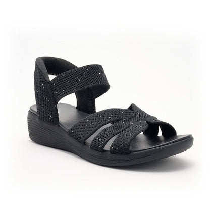 Sandalias de cuña tejidas con lentejuelas Valentina