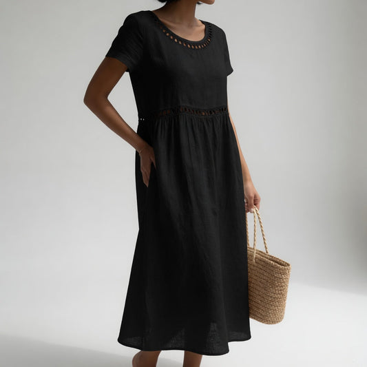 Vestido midi de algodón bordado Mónica