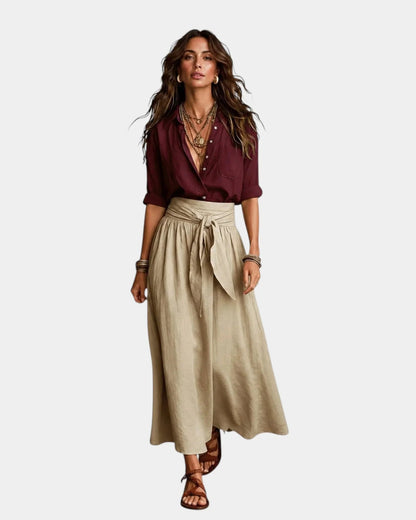 Conjunto de falda midi y blusa Diana