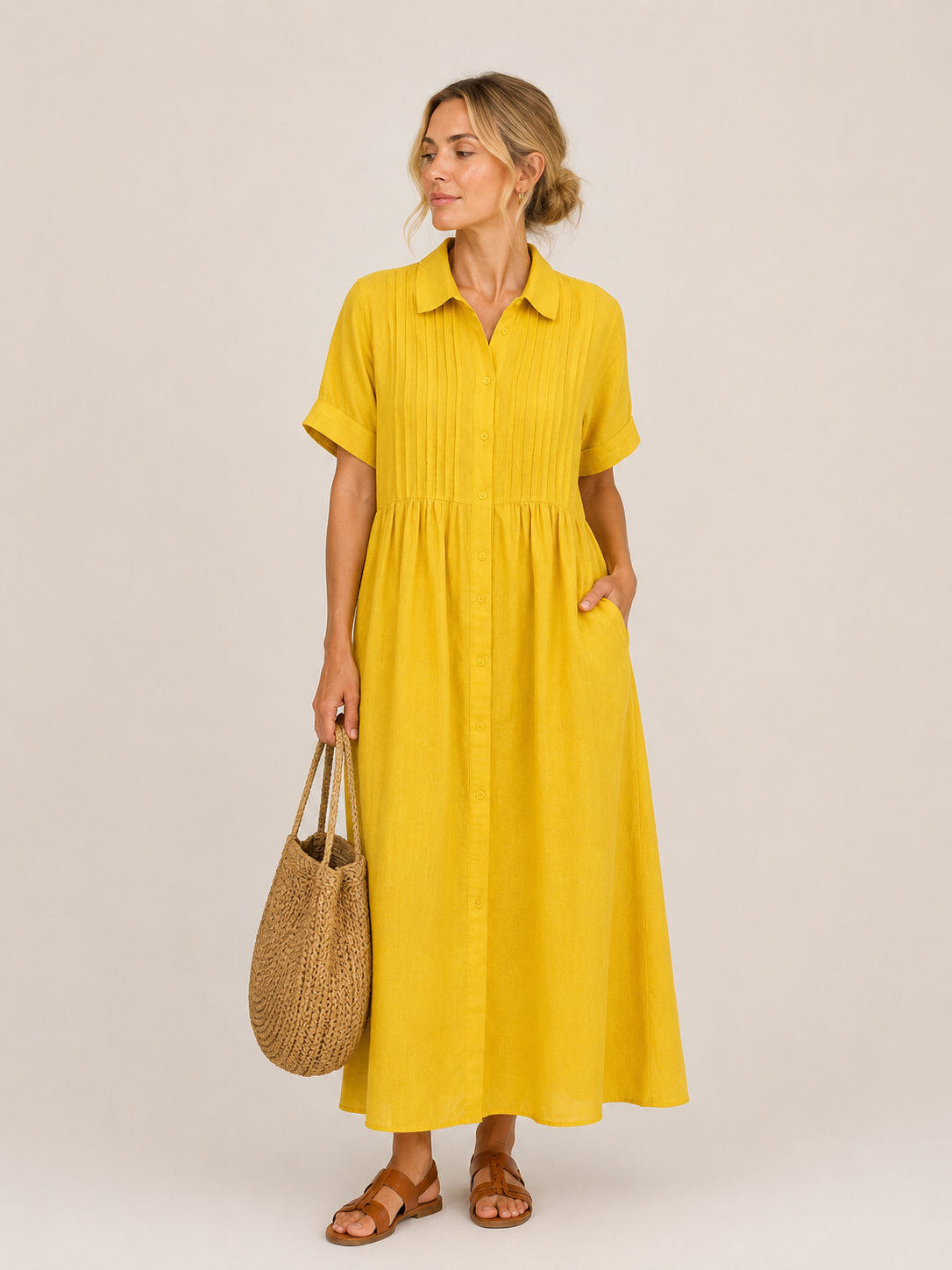 Vestido midi camisero Leticia