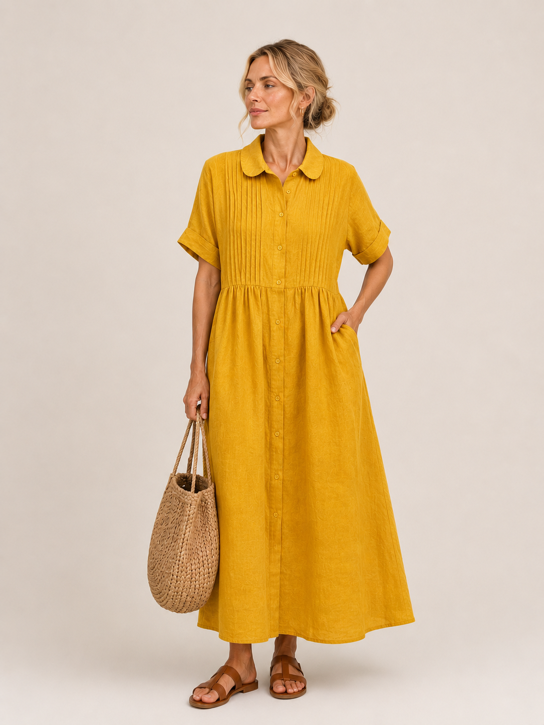 Vestido midi camisero Leticia