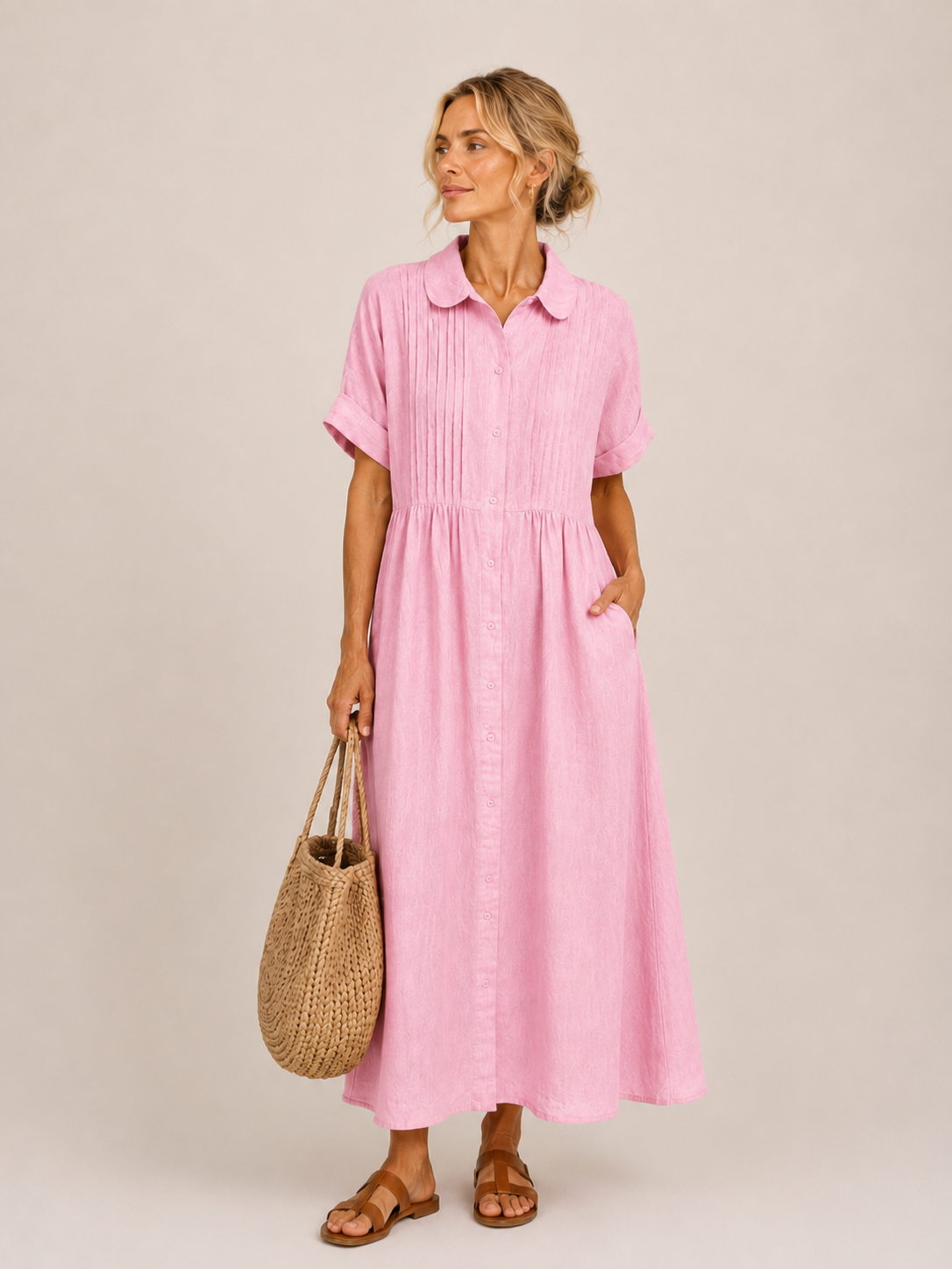 Vestido midi camisero Leticia