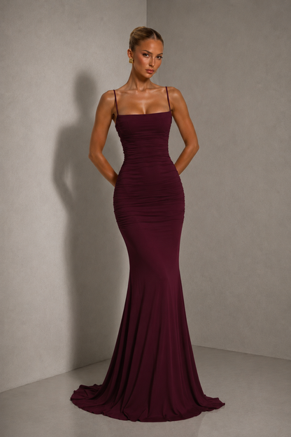 Vestido satinado con espalda descubierta Lucero
