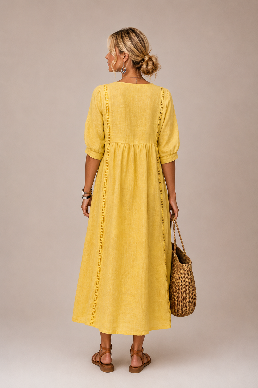Vestido midi de lino Norma