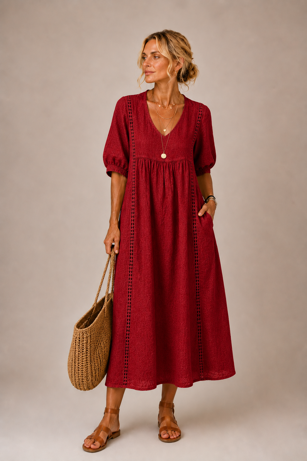 Vestido midi de lino Norma