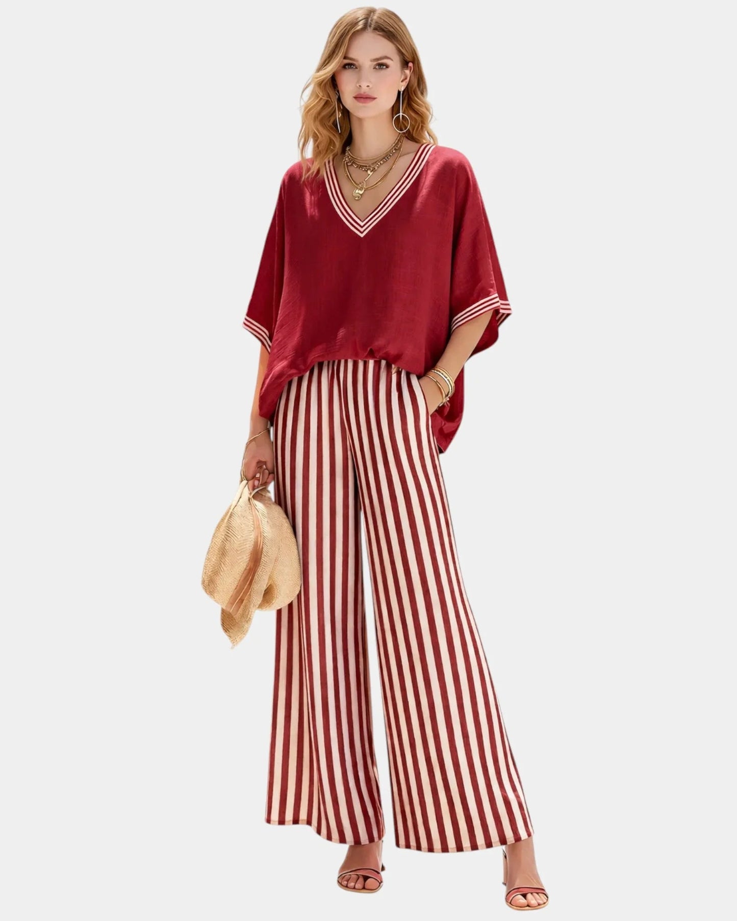 Conjunto de blusa y pantalón Celia