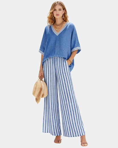 Conjunto de blusa y pantalón Celia