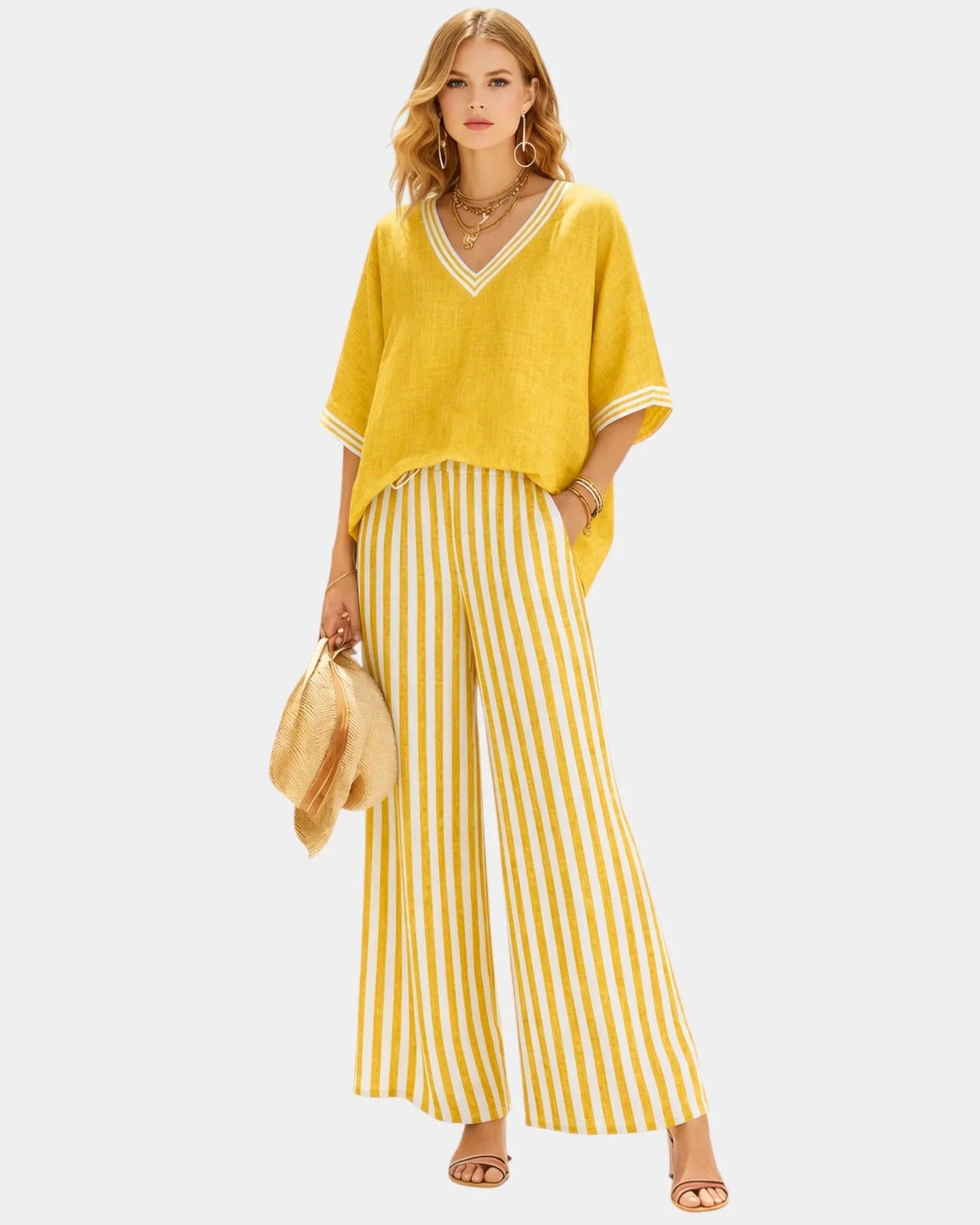 Conjunto de blusa y pantalón Celia