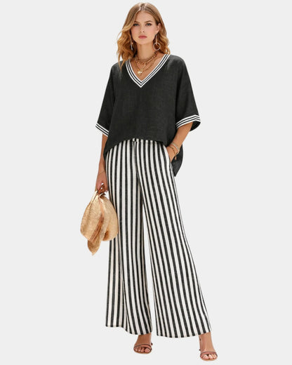 Conjunto de blusa y pantalón Celia