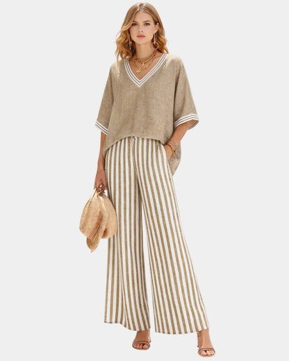 Conjunto de blusa y pantalón Celia