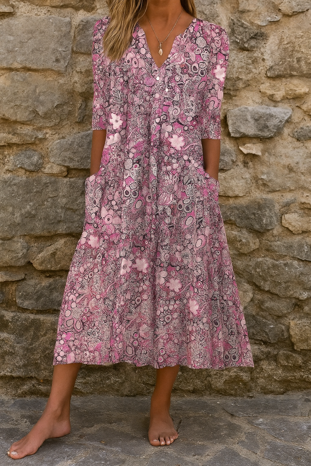 Vestido con escote en V Sofia