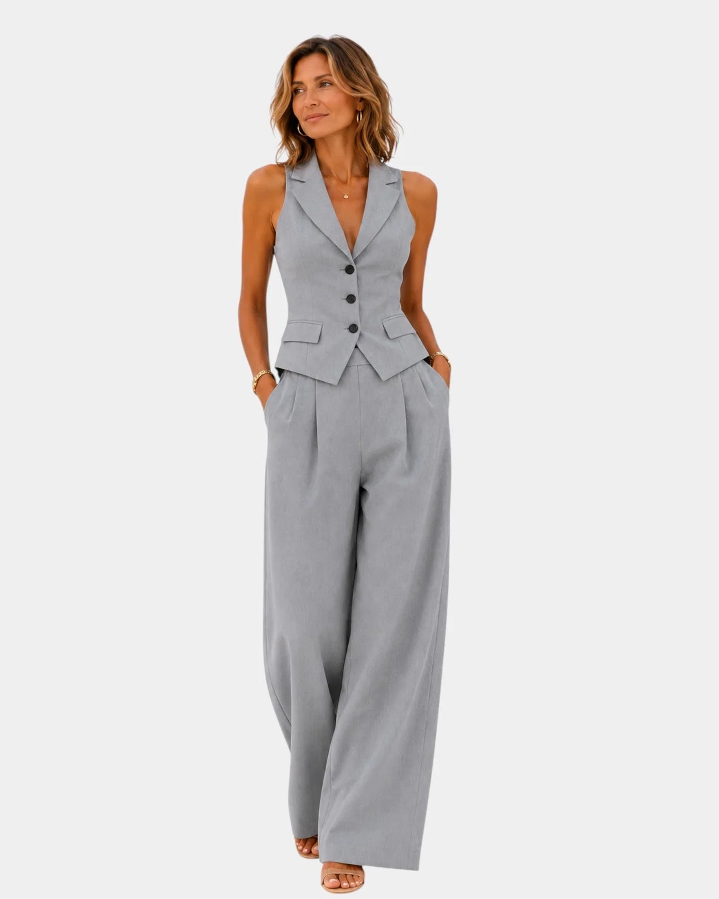 Conjunto de pantalón y chaleco Delia