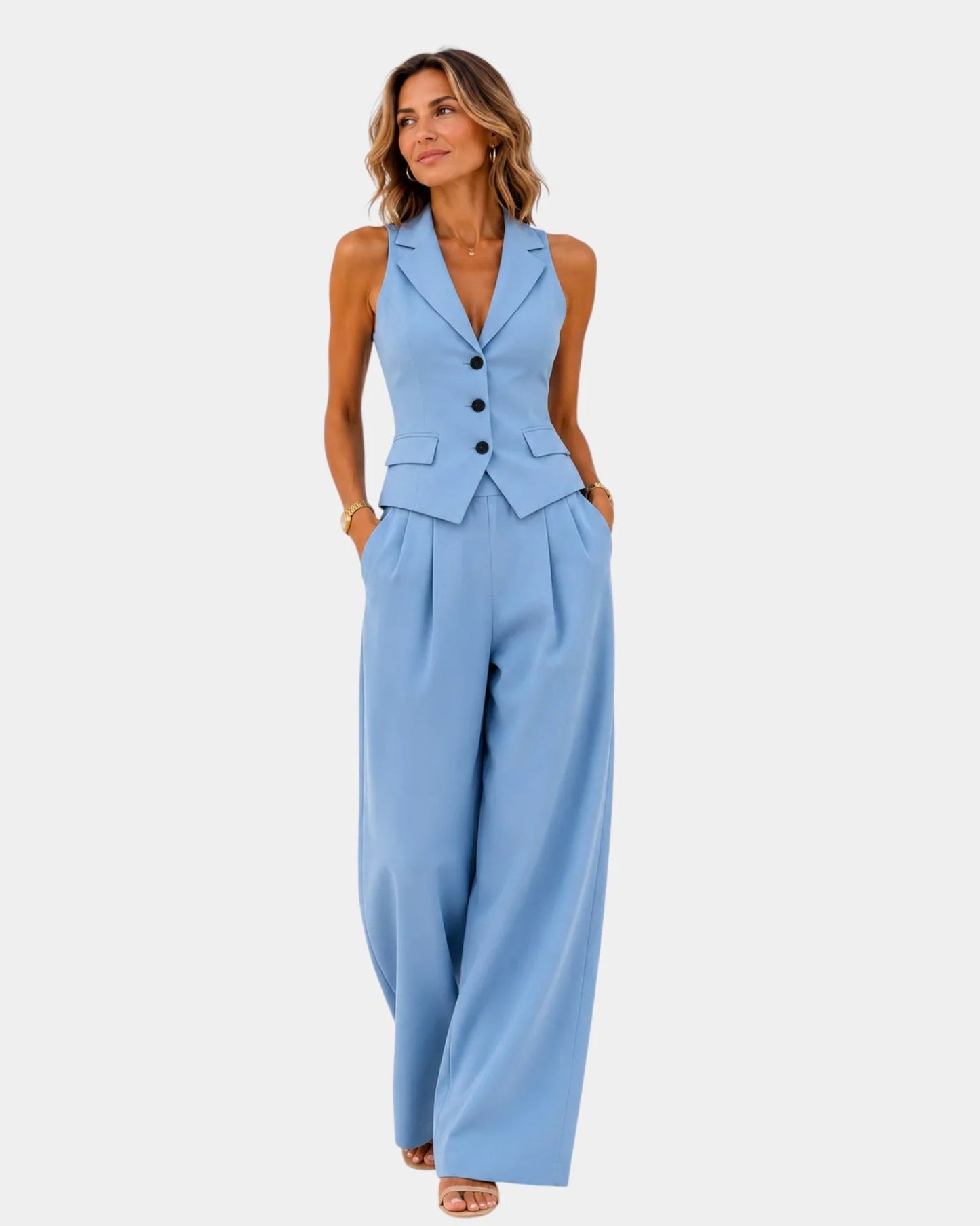 Conjunto de pantalón y chaleco Delia