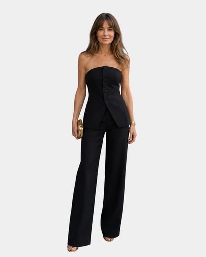 Conjunto blusa y pantalón acampanado Elisa