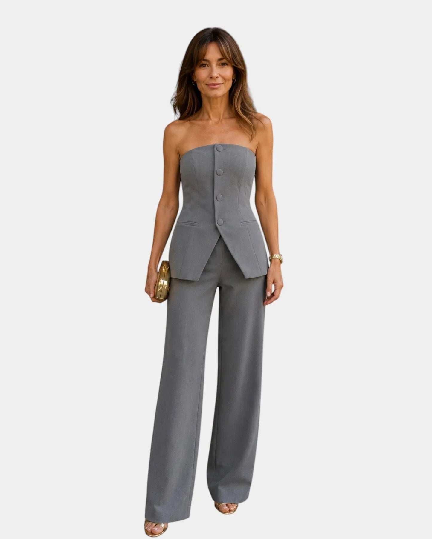 Conjunto blusa y pantalón acampanado Elisa