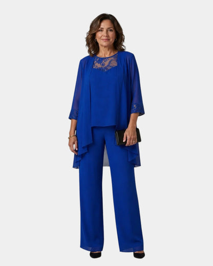 Conjunto de tres piezas con abrigo Marisol