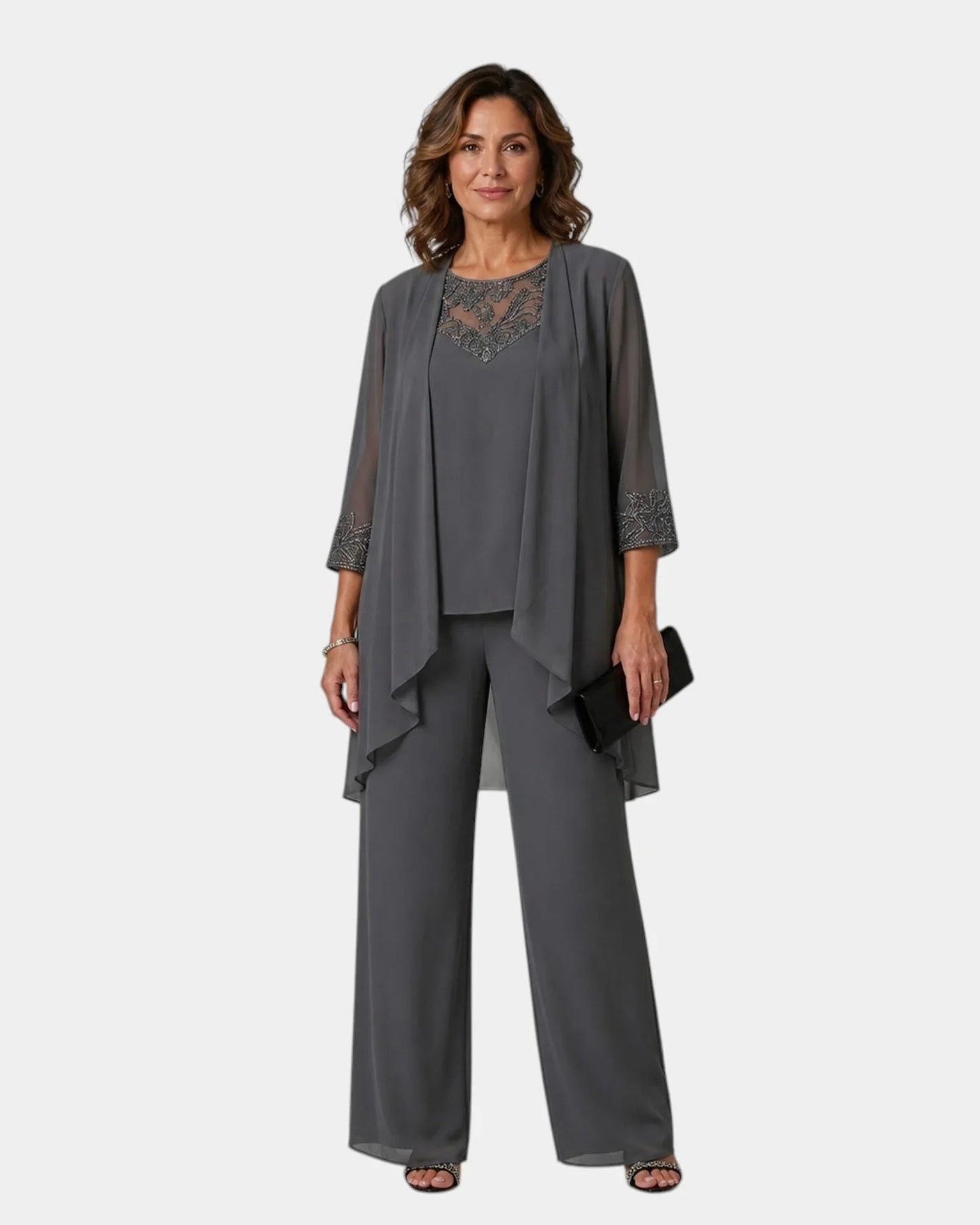 Conjunto de tres piezas con abrigo Marisol