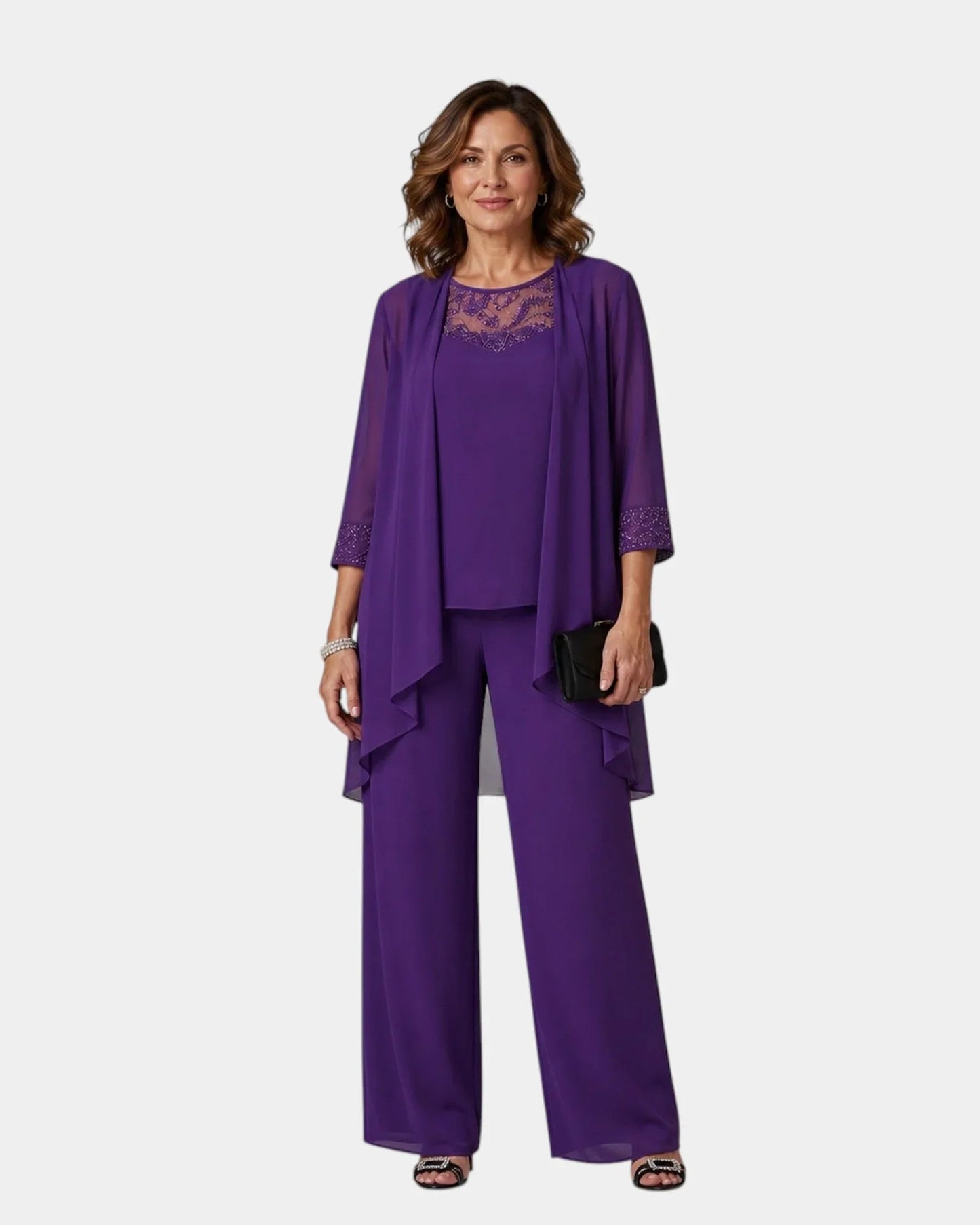 Conjunto de tres piezas con abrigo Marisol