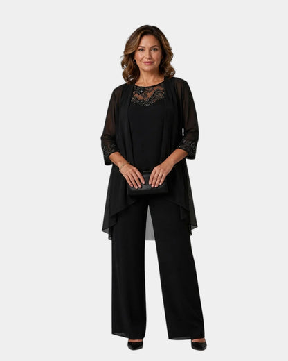 Conjunto de tres piezas con abrigo Marisol