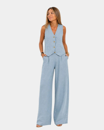 Conjunto de chaleco y pantalón Wendy