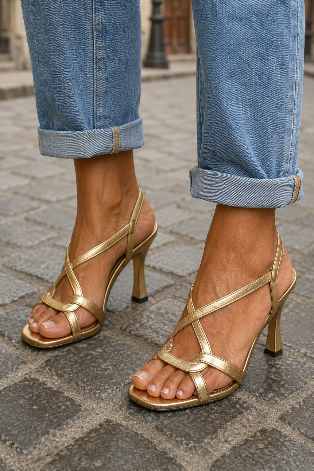 Sandalias doradas Elisa