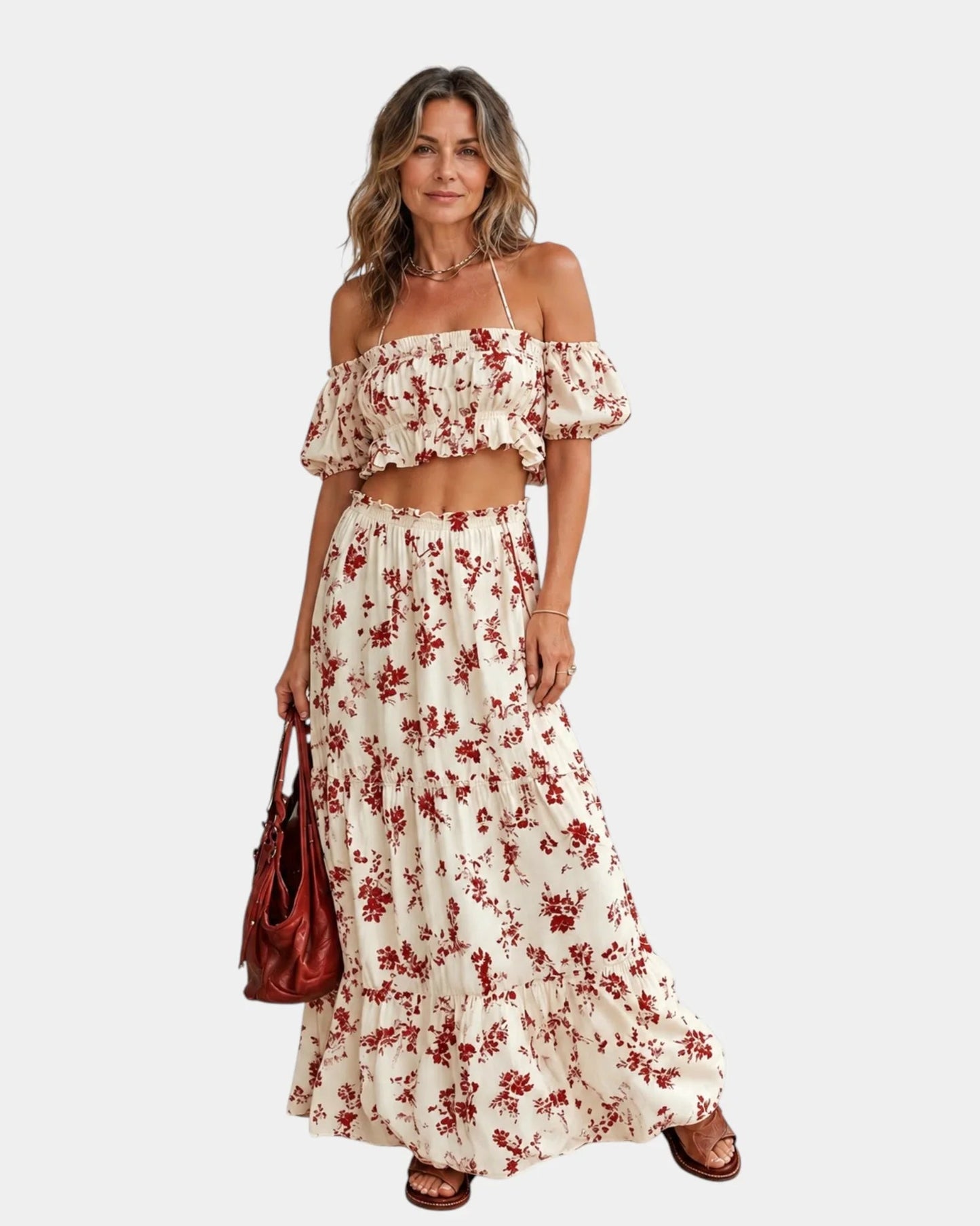 Conjunto de top y falda larga Elena