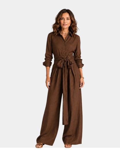 Mono elegante con cinturón Xóchitl