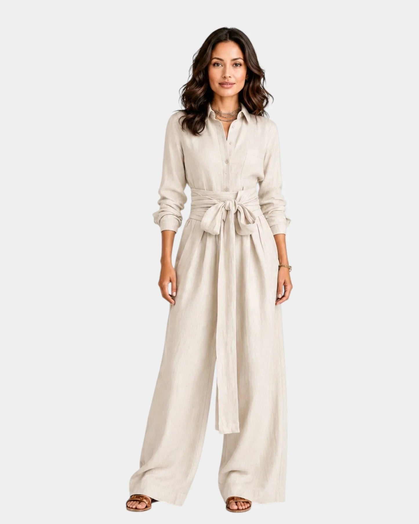 Mono elegante con cinturón Xóchitl
