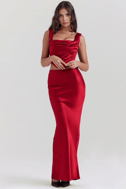 Vestido largo con corsé Verónica