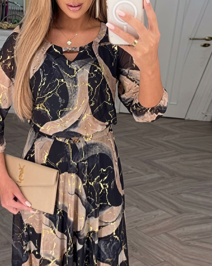 Vestido fluido estampado Perla