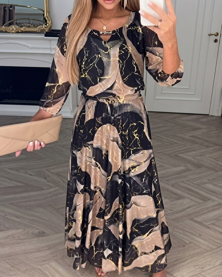 Vestido fluido estampado Perla