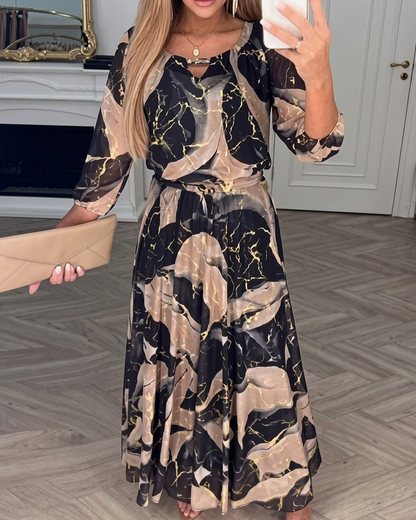 Vestido fluido estampado Perla