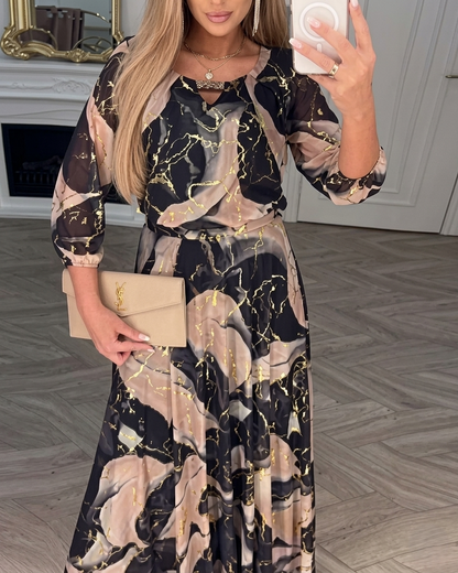 Vestido fluido estampado Perla