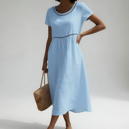 Vestido midi de algodón bordado Mónica