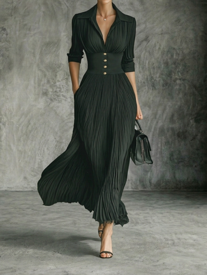 Vestido largo plisado Patricia