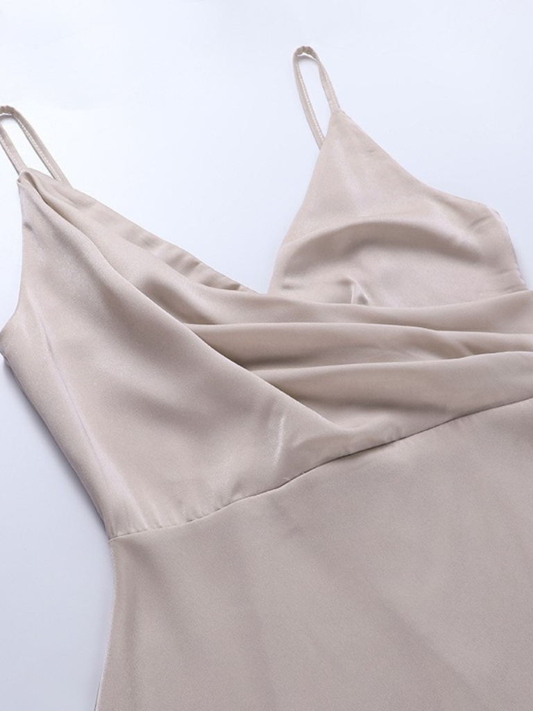 Vestido satinado de seda Yaretzi