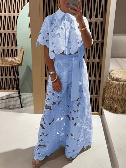 Conjunto floral de dos piezas Perla