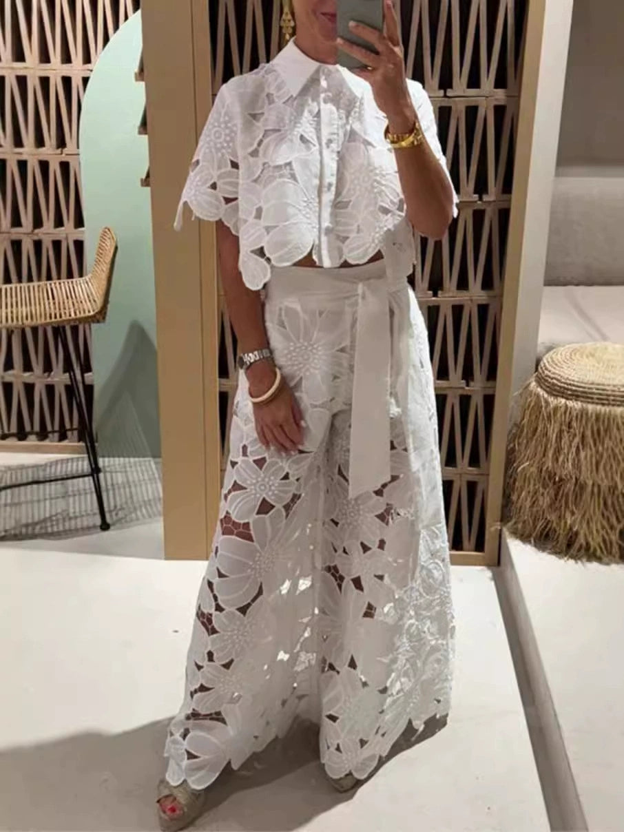 Conjunto floral de dos piezas Perla