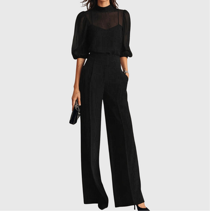 Conjunto de tres piezas con pantalón ancho Montserrat
