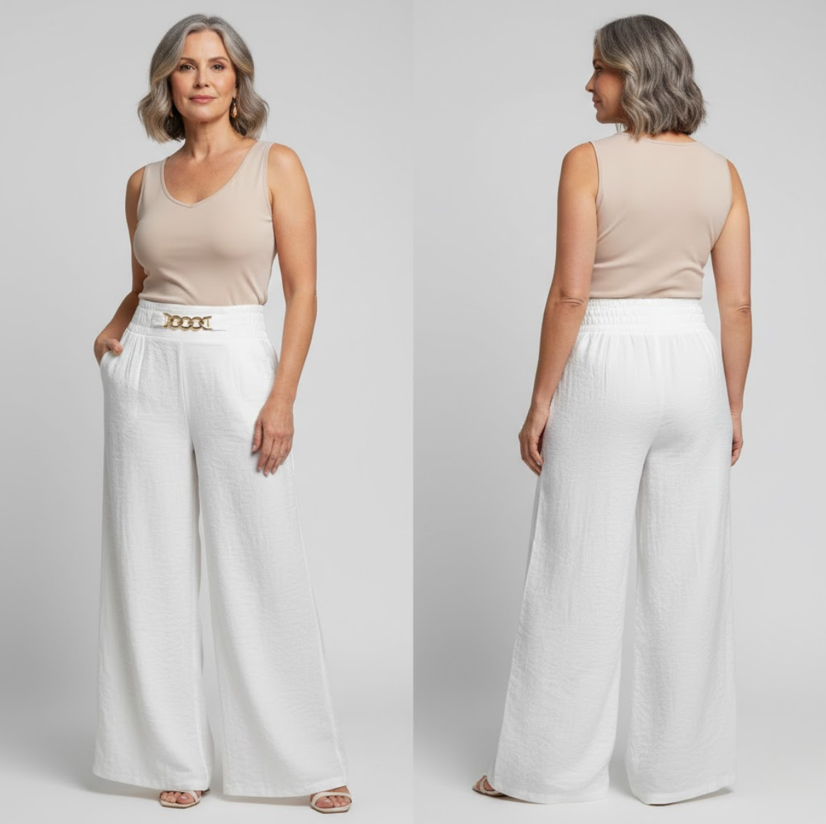 Pantalón ancho de talle alto Regina