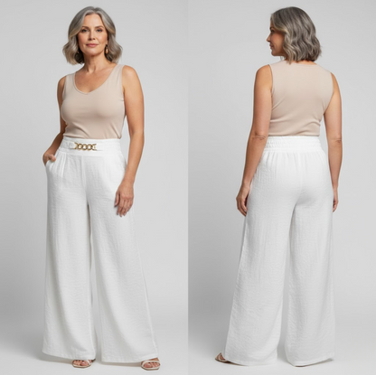 Pantalón ancho de talle alto Regina