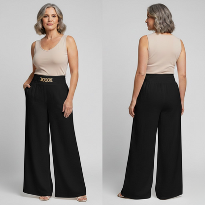 Pantalón ancho de talle alto Regina