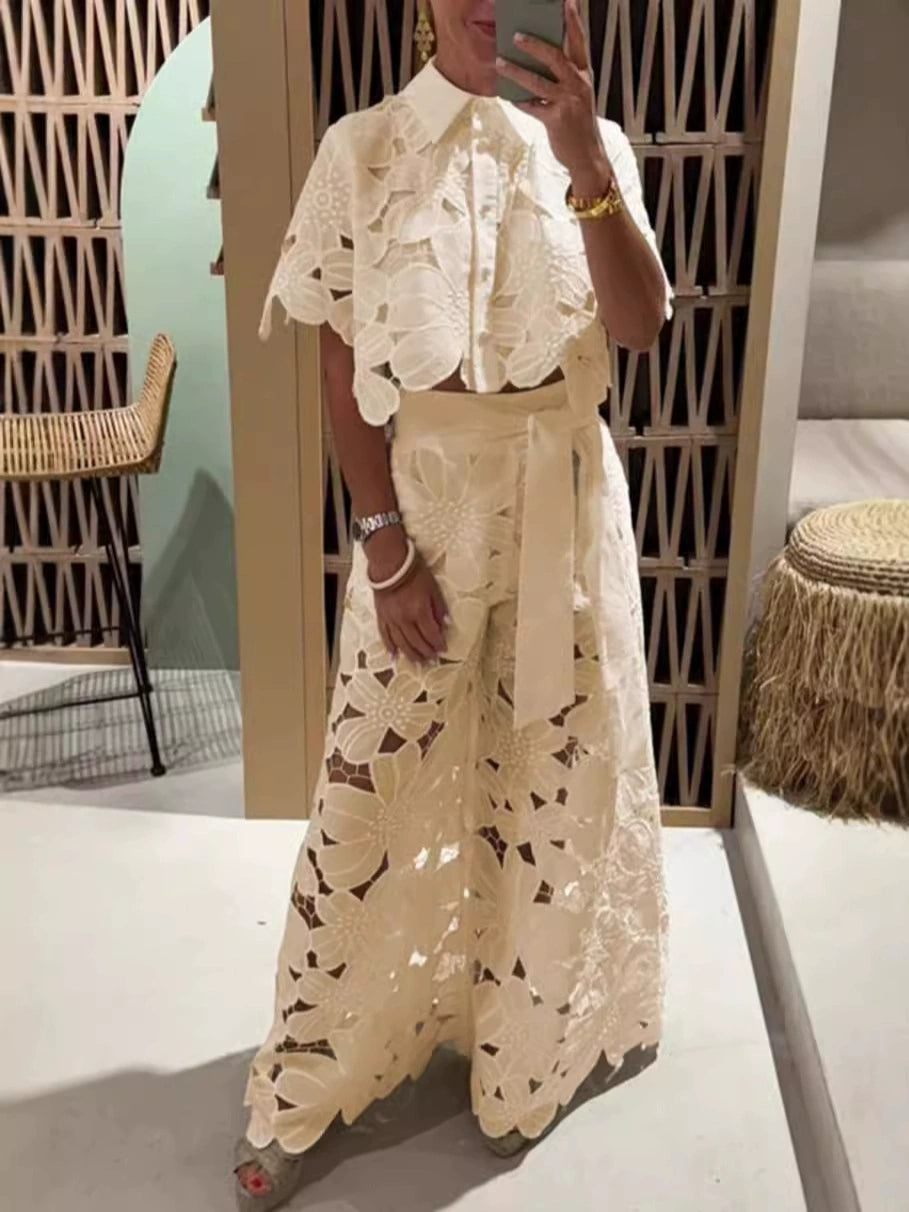 Conjunto floral de dos piezas Perla