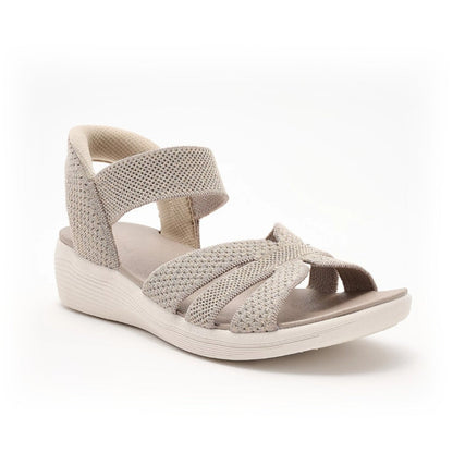 Sandalias de cuña tejidas con lentejuelas Valentina