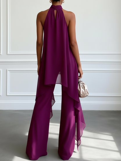Conjunto de dos piezas con cuello halter Rosario