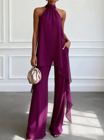 Conjunto de dos piezas con cuello halter Rosario