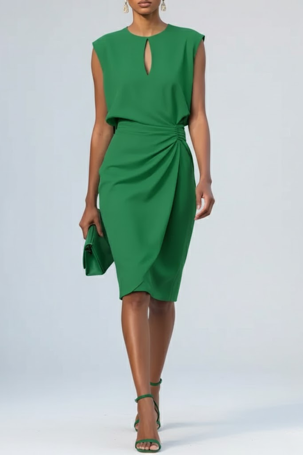 Vestido midi drapeado Araceli